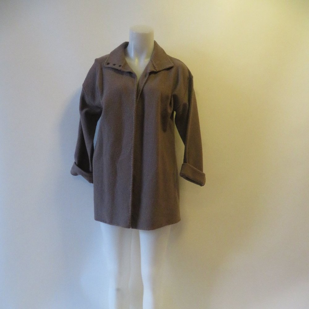 MONDI 100% WOOL BROWN CARDIGAN SWEATER SZ M*